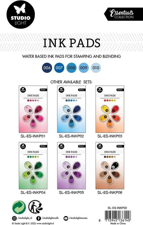 Actual product image Studio Light | Essentials Ink Pads Waterbased Shades Of Blue