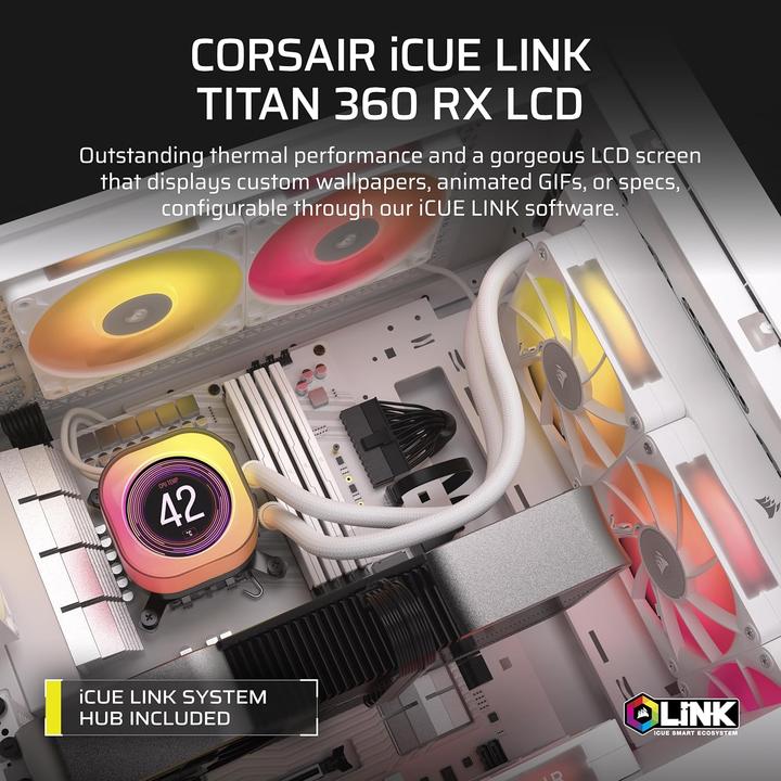 Produktbild Corsair iCUE LINK TITAN 360 RX LCD White