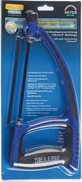 Actual product image HEYTEC Mini Metal Hacksaw 150 mm