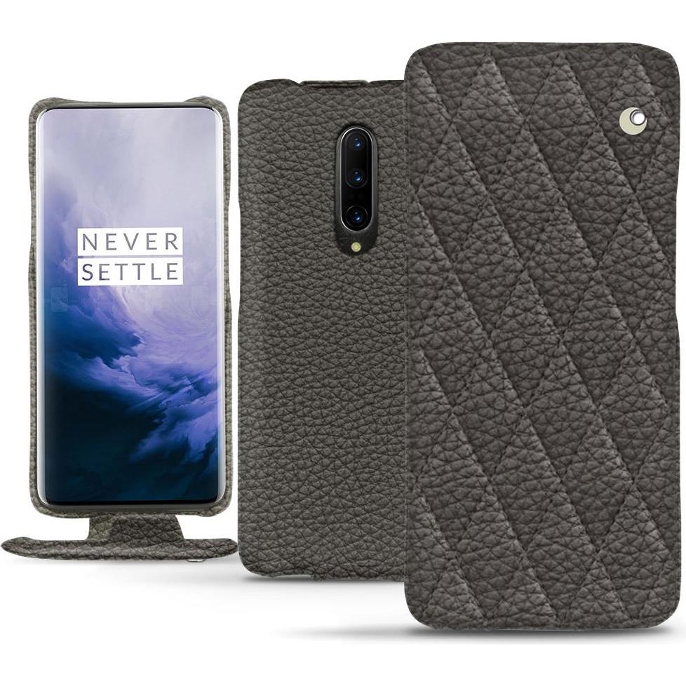 Noreve Lederschutzhülle vertikal (OnePlus 7 Pro), Smartphone Hülle, Grau