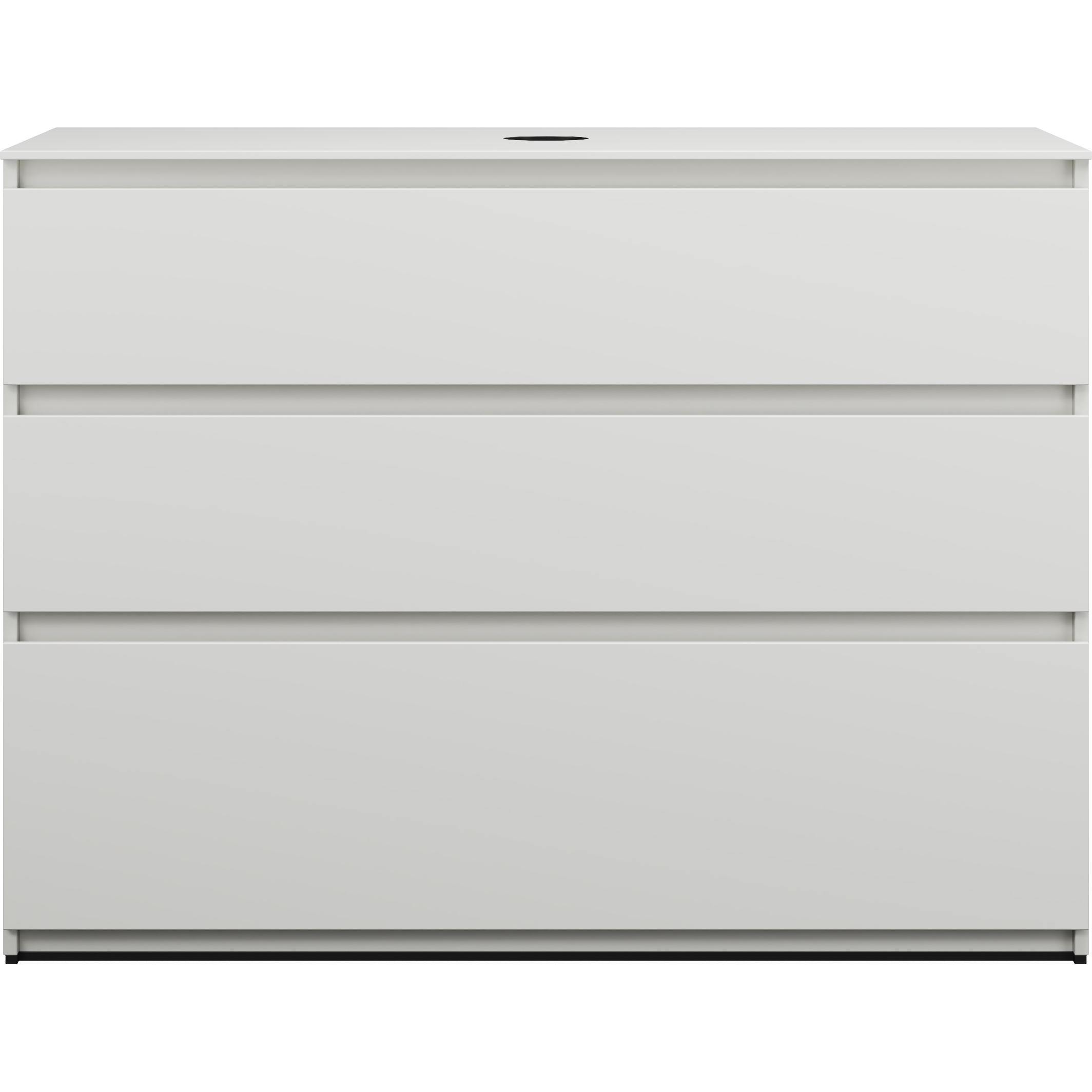 burgbad, Waschtischkonsole, Lin20 Waschtischunterschrank inklusive Konsolenplatte, 3 Auszüge, Tiefe 487mm, 1202x487x900