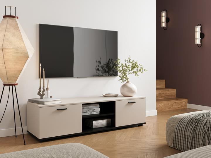 Actual product image Cama SOHO TV cabinet 140x43x37 cashmere + black (140 x 43 x 37 cm)