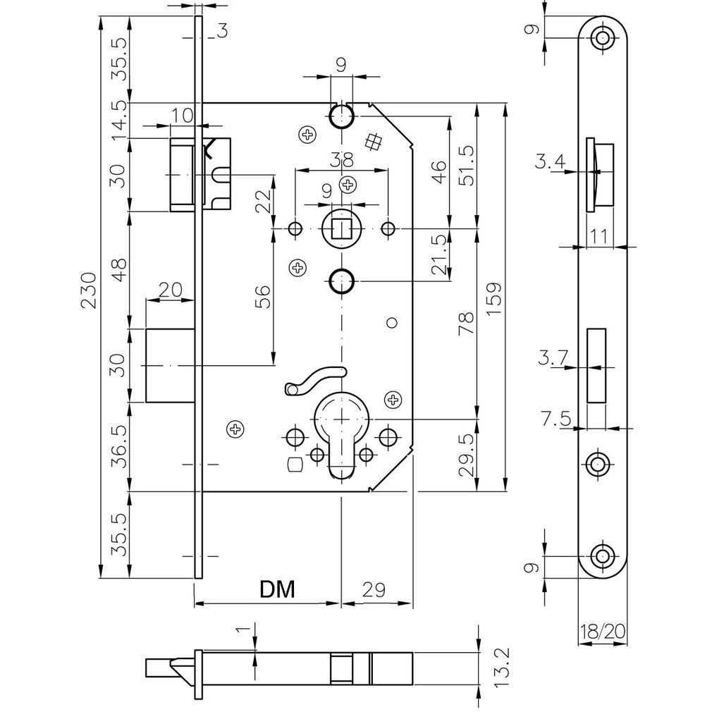 Thumbnail - MSL, Türschloss + Schliesszylinder, Sicherheits-Einsteckschlösser CASA-Alpha 1255 (Einsteckschloss)