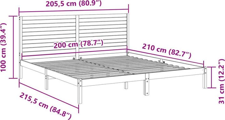 Image du produit vidaXL Bettrahmen (200 x 210 cm)