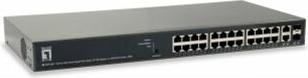 Image du produit LevelOne 24 x RJ-45 PoE, 2 x RJ-45/SFP, RAM, Flash, 100-240 VAC (24 ports)