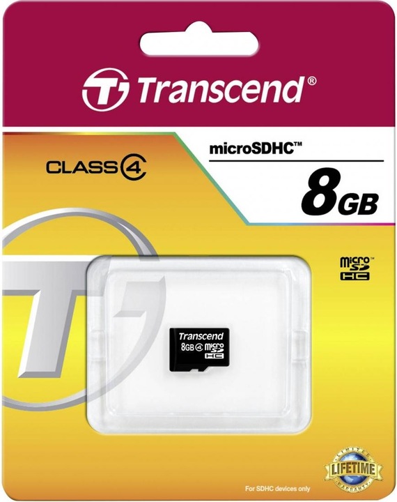 Produktbild Transcend Flash-Speicherkarte 8GB Micro SDHC, C4 (8 GB, microSDHC)