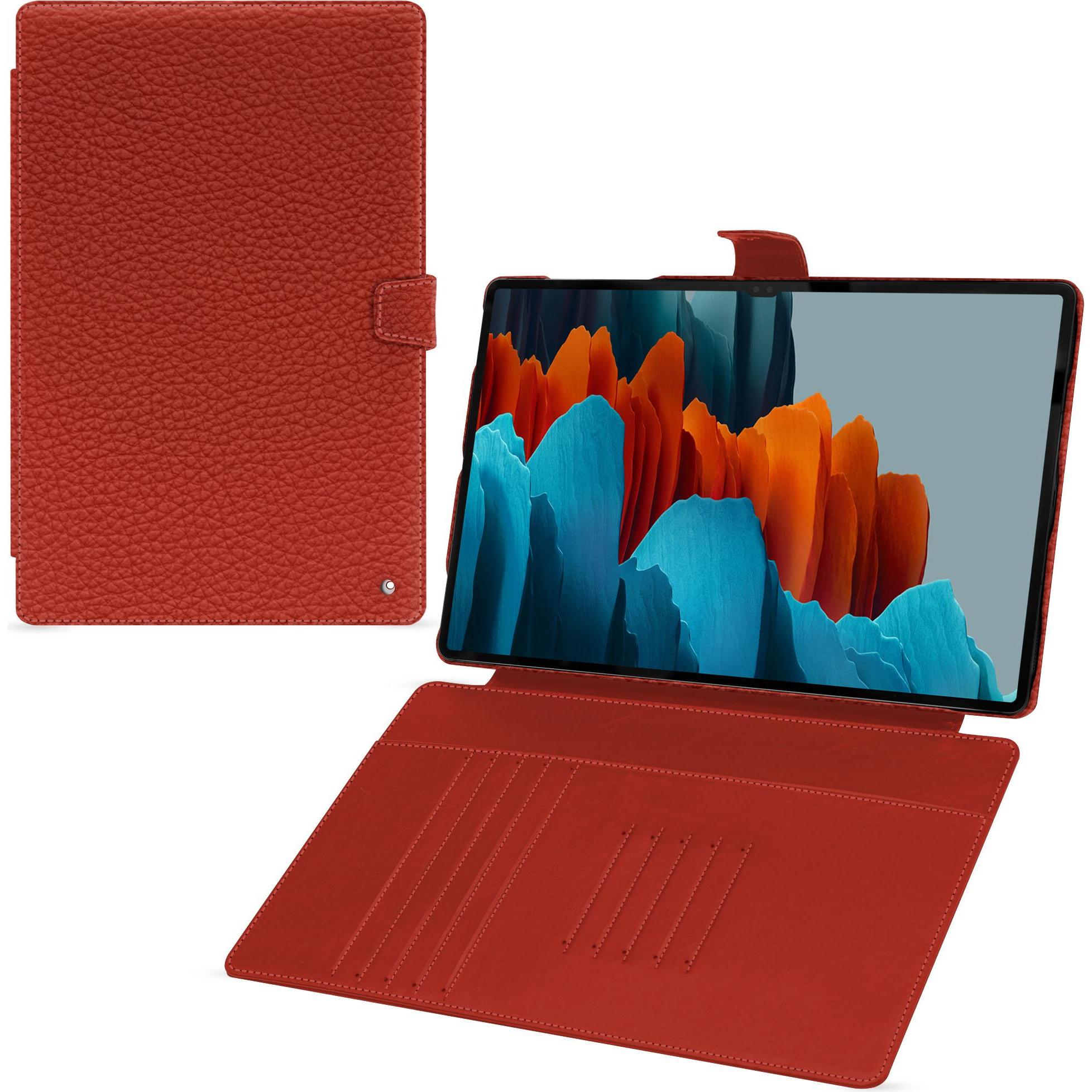 Noreve Lederschutzhülle Samsung Galaxy Tab S9 Ultra (Galaxy Tab S9 Ultra), Tablet Hülle, Orange