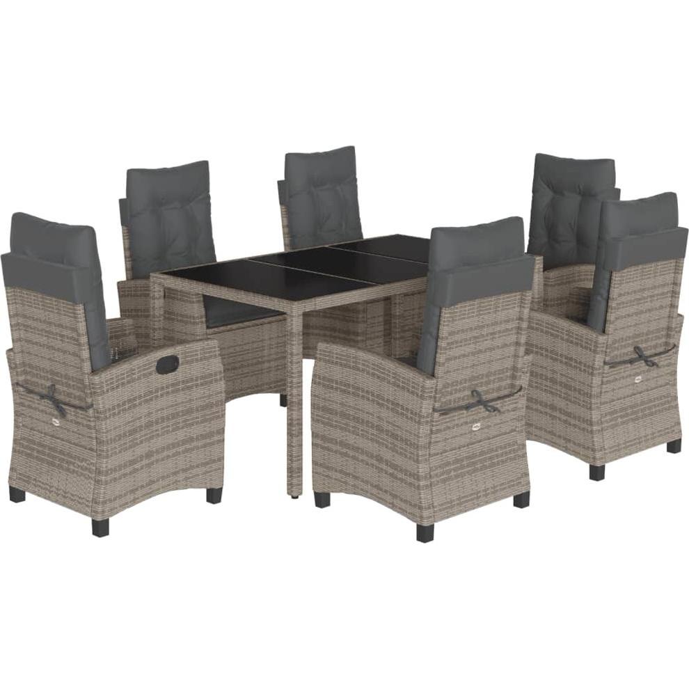 VidaXL, Gartentisch + Balkontisch, 10-tlg. Garten-Lounge-Set mit Kissen (90 cm)