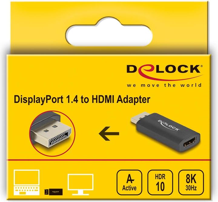 Actual product image Delock Active DisplayPort 1.4 to HDMI Adapter 8K with HDR Fu (HDMI, 5.80 cm)