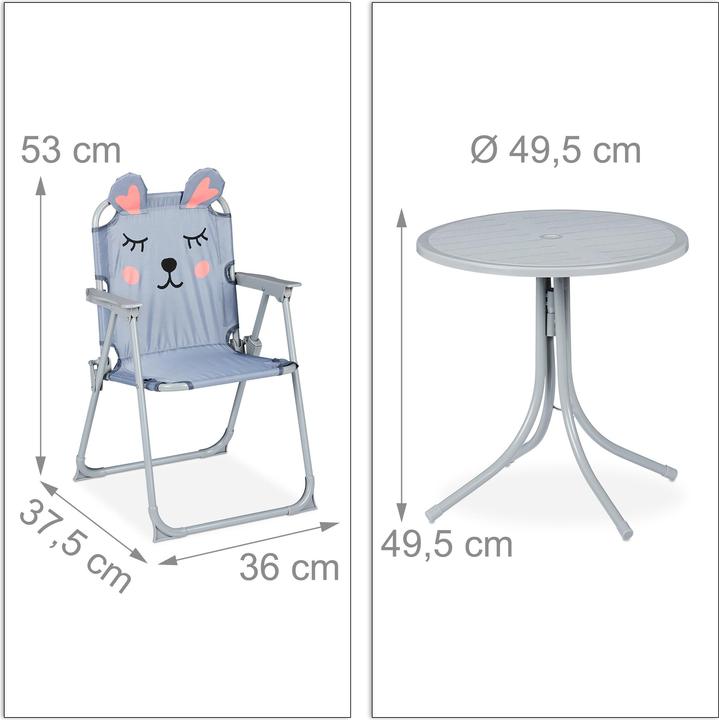 Actual product image Relaxdays Kid?s Furniture Set, Folding Chairs & Table