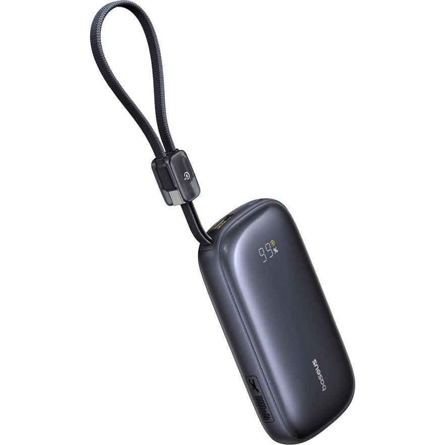 Baseus EnerFill FC21 Qpow 3 Ultra Digital Display Power Bank with Detachable Cable 45W 10000mAh Blac (10000 mAh, 45 W), Powerbank, Nero