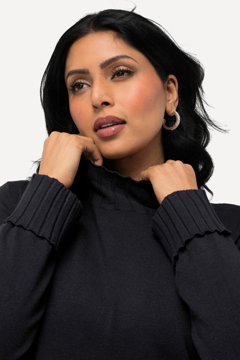 Produktbild Ulla Popken Pullover, gerippter Stehkragen, Langarm (50, 52)
