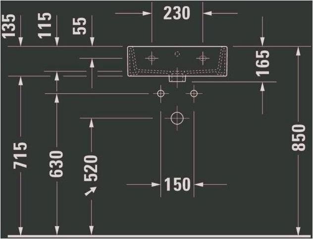 Produktbild Duravit Handwaschbecken VERO AIR m ÜL HLB 450x350mm 1 Hahnloch weiss (350 mm, 450 mm)