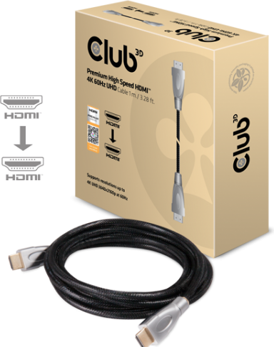 Actual product image Club 3D HDMI (Typ A) — HDMI (Typ A) (1 m, HDMI)