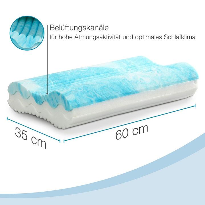 Produktbild Bestschlaf Gelschaum Nackenstützkissen, höhenverstellbar (35 x 60 cm)