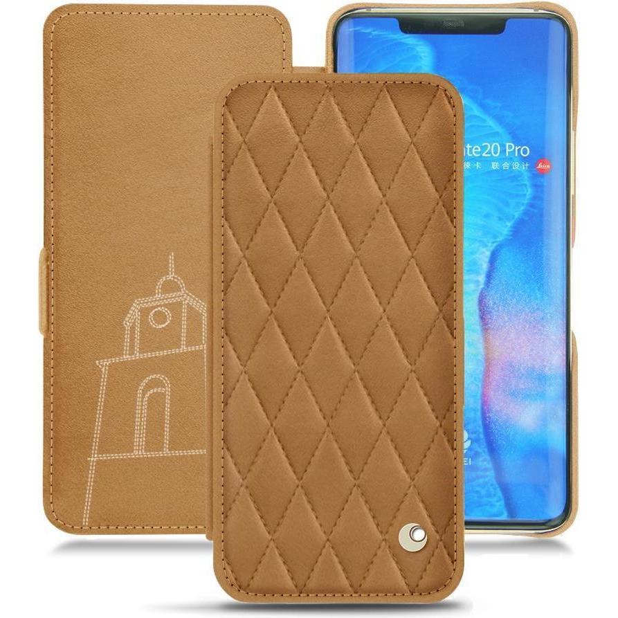 Noreve Lederschutzhülle horizontal (Huawei Mate 20 Pro), Smartphone Hülle, Braun