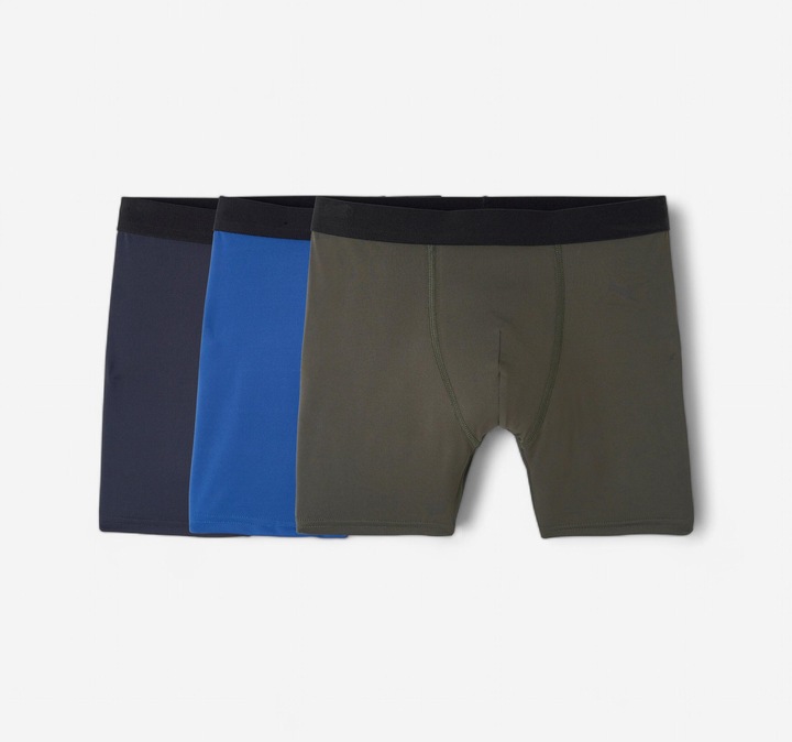 Actual product image Decathlon Functional pants boxer shorts men's breathable 3-pack - navy/blue/khaki (3XL, pack of 3)