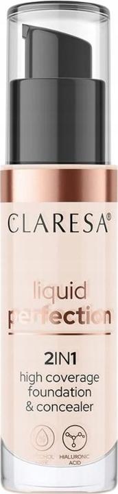 Produktbild Claresa Liquid Perfection 2In1 Concealer & Foundation With Matte Finish Liquid 101 Light 34G