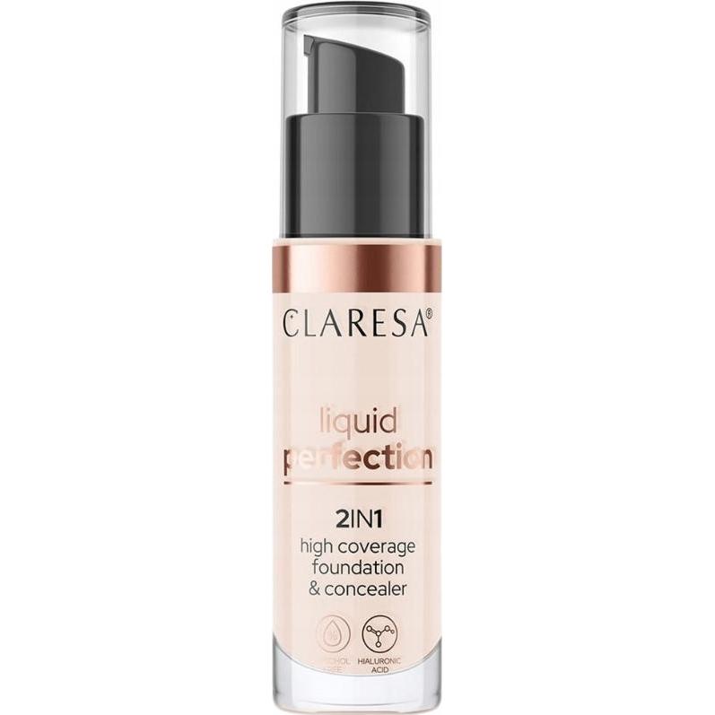 Claresa, Concealer, Liquid Perfection 2In1 Concealer & Foundation With Matte Finish Liquid 101 Light 34G