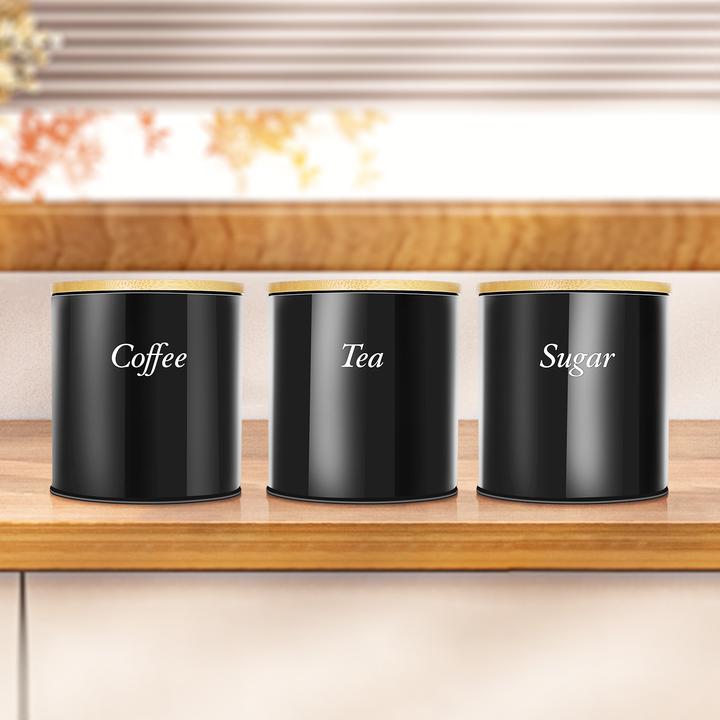Actual product image Cheffinger Set of 3 tins of coffee sugar tea (0.75 l)