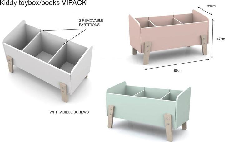 Immagine prodotto Vipack Set da camera per bambini a 3 pezzi Kiddy (Armadi bambini)