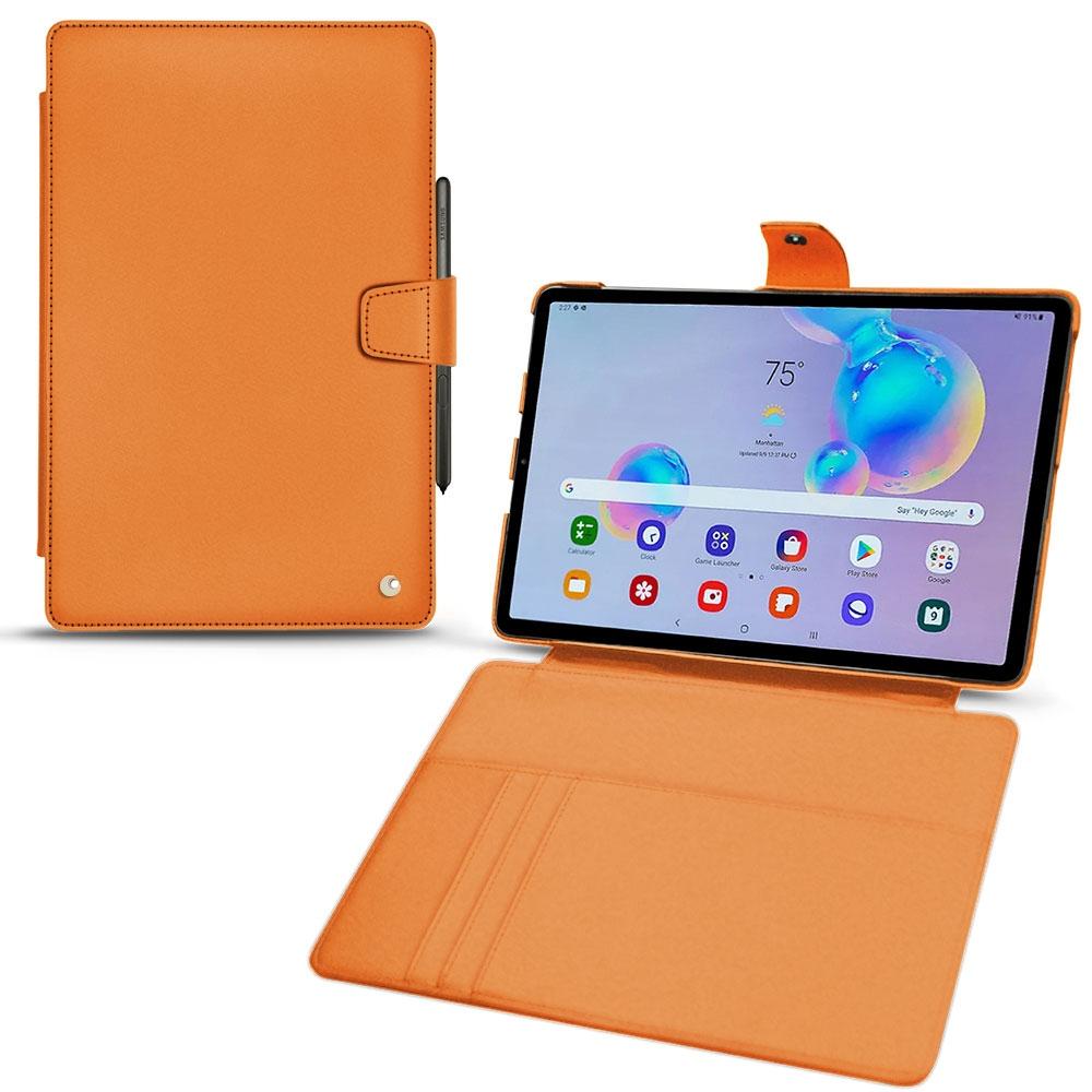 Noreve Lederschutzhülle Wallet (Galaxy Tab S6 Lite), Tablet Hülle, Orange