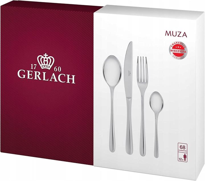 Actual product image Gerlach G01-0049P-ZEST-68PU-S1S1-01 Muza cutlery set 68 pieces in wooden box, 18/8 Stainless Steel (68 pcs., Cutlery set)