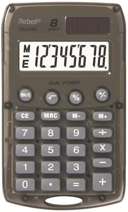 Actual product image Rebell Starlet BK Calculator Pocket Simple Calculator (Batteries, Solar cells)