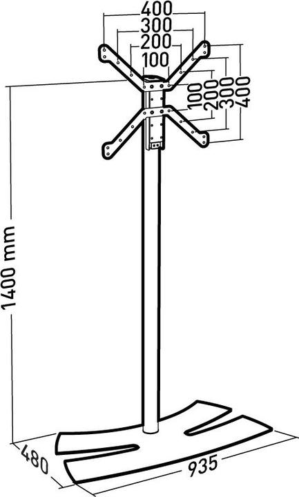 Image du produit Erard LUX-UP 1400L Support de télévision 30 - 65 pouces, noir (30 kg, 30" - 65")