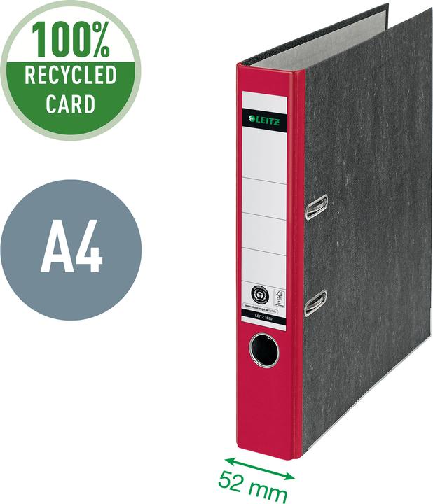 Produktbild Leitz STANDARD-ORDNER A4 52MM Mit Schlitzen, für Format DIN A4, Pappe (RC), Rckenbreite 52mm. (A4, 52 mm, 1 Stk.)