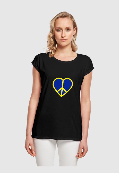 Produktbild Merchcode Ladies Peace - Heart Peace Basic T-Shirt - 173311 (XS)