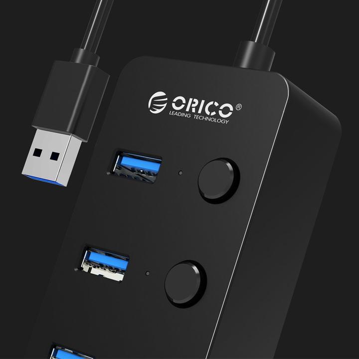 Immagine prodotto Orico HUB USB-A 4X USB-A pasywny Z WYŁĄCZNIKAMI (USB-C, 4 porte)