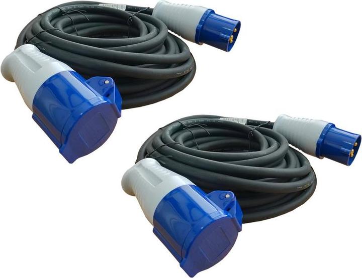 Produktbild Dula Verlängerungskabelcamping - CEE - 10 Meter - 2 Teile - Neopren - IP44 - Max 3500 W (10 m, CEE 7/4, CEE 7/5)