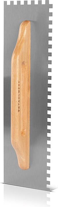 Actual product image Stahlwerk Two-handed smoothing trowel 140 x 500 mm with 10 mm rectangular teeth (50 cm)