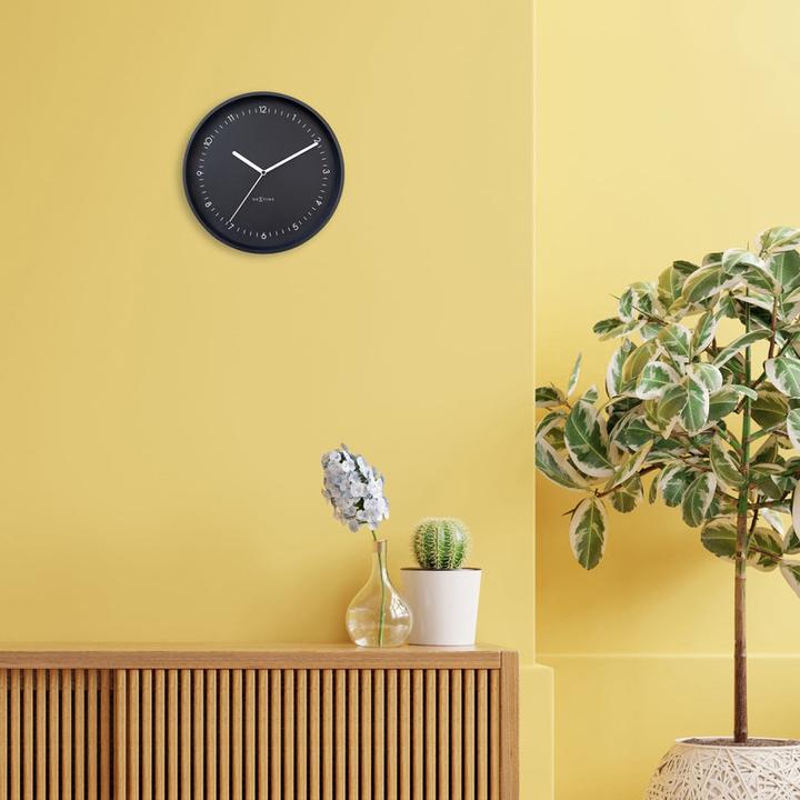 Actual product image Nextime 3305ZW - Berlin" wall clock, Silent, Black, Aluminium, 30 cm (30 cm)
