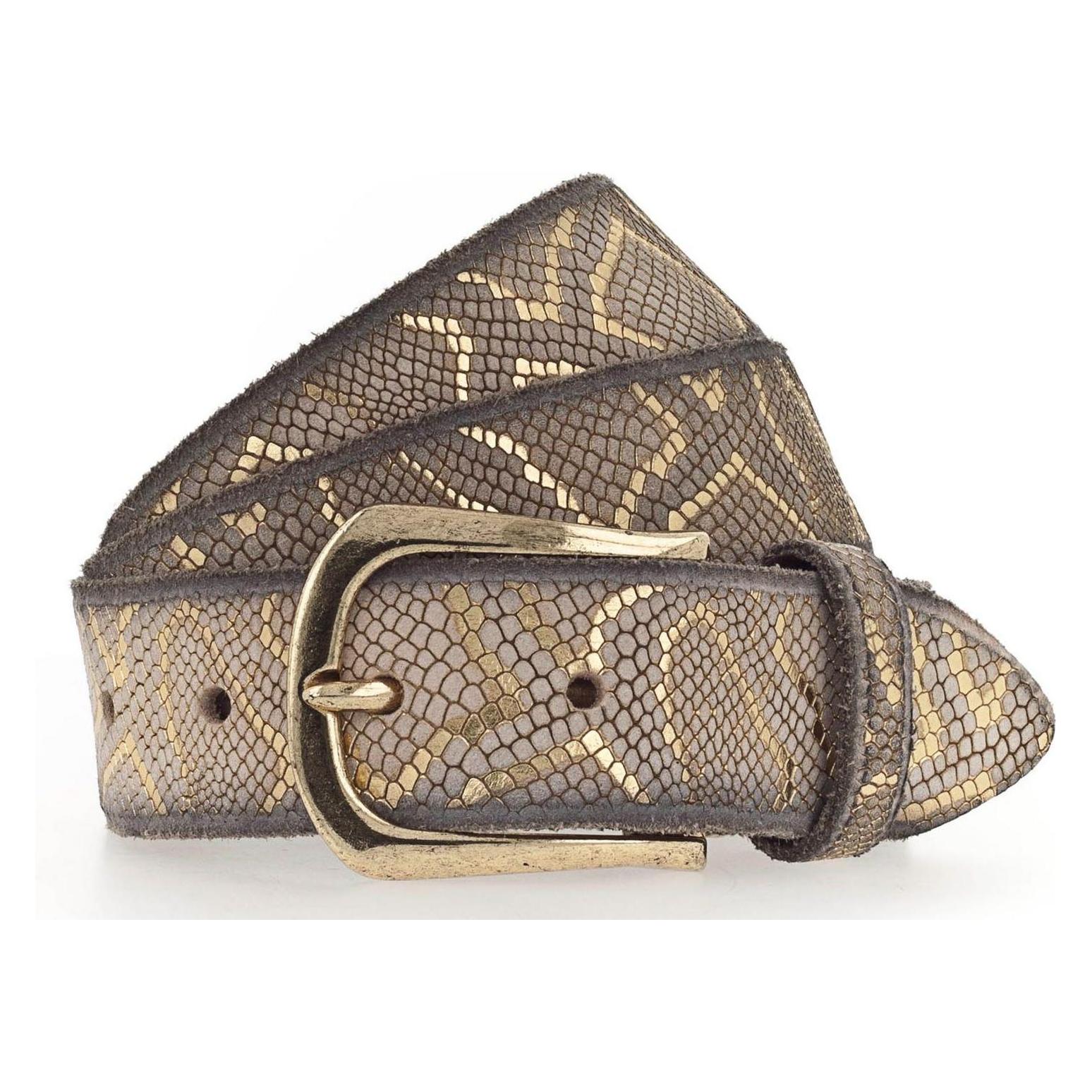 B.Belt, Damen, Gürtel, Sabia Gold Ledergürtel, Gold, Beige, (105)