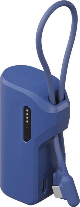 Cygnett Battery bank Thumboost 5K Powerbank con cavo integrato (BLU) (CY5357PBCHE) (5000 mAh, 15 W, 18.50 Wh)
