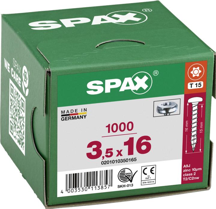 Produktbild Spax Halbrundkopf T-Star Plus T15 Vollgewinde Wirox (1000 Schrauben pro Stück)