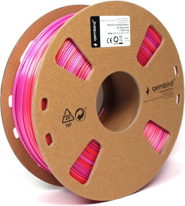 Produktbild Gembird Filament, PLA Rot/Lila, 1.75 mm, 1 kg (PLA, 1000 g)