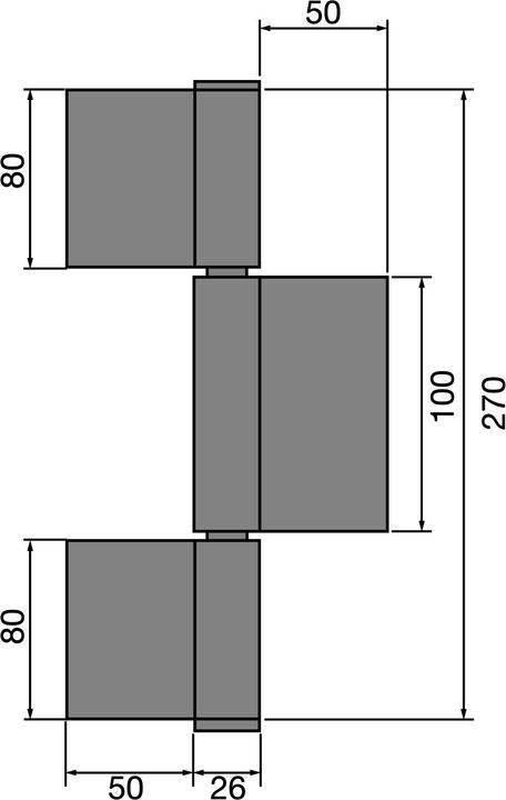 Produktbild Schwarte Konstruktionsband 3-teilig 260 x 50 x 5 mm, Stahl blank