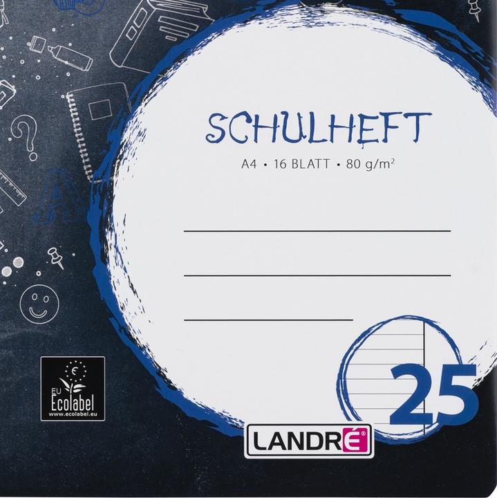 Actual product image Landré A4 2-fold-saddle stitching exercise book (A4, Lined, Hardcover)