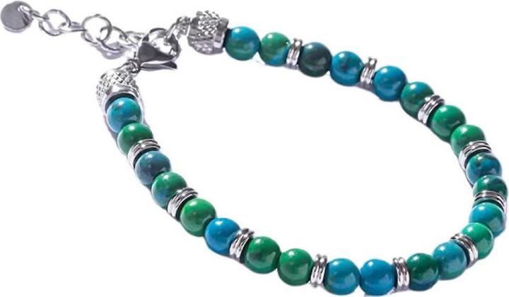 Immagine prodotto Marc Malone - Men's beaded bracelet with artificial chrysocolla MCGB5014 (Crisocolla d'arte)