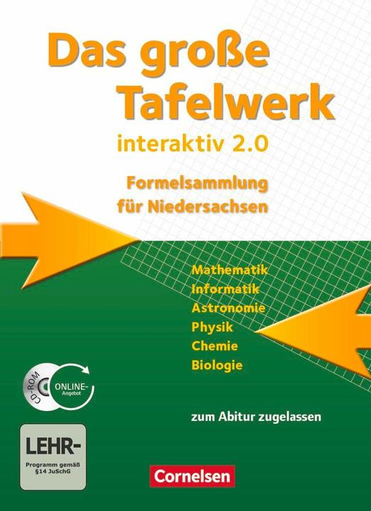 Produktbild Das grosse Tafelwerk interaktiv 2.0. Formelsammlung. Schülerbuch. NI (Deutsch, Wolfgang Pfeil, Rolf Winter, Lothar Meyer, Willi Wörstenfeld, Hubert König, Wolfgang Kricke, Karlheinz Martin, Andreas Gramm, 2012)