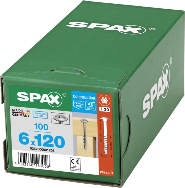 Actual product image Spax A2 Tellerkopf T-Star Plus T30 Teilgewinde (100 Screws per piece, 6 x 120 mm)