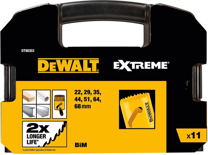 Actual product image DeWalt Hole saw set (22 mm, 29 mm, 35 mm, 44 mm, 51 mm, 64 mm, 68 mm)