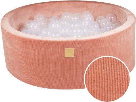 Produktbild Activity Board Baby Foam Round Ball Pit 90x30cm mit 200 Bällen 7cm Zertifiziert, Samtkordel, Apricot: Transparent