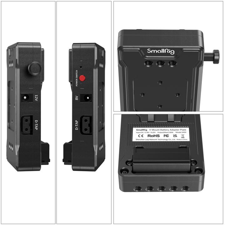 Produktbild SmallRig V Mount Battery Adapter Plate (Basic Version) with Extension Arm 3499B