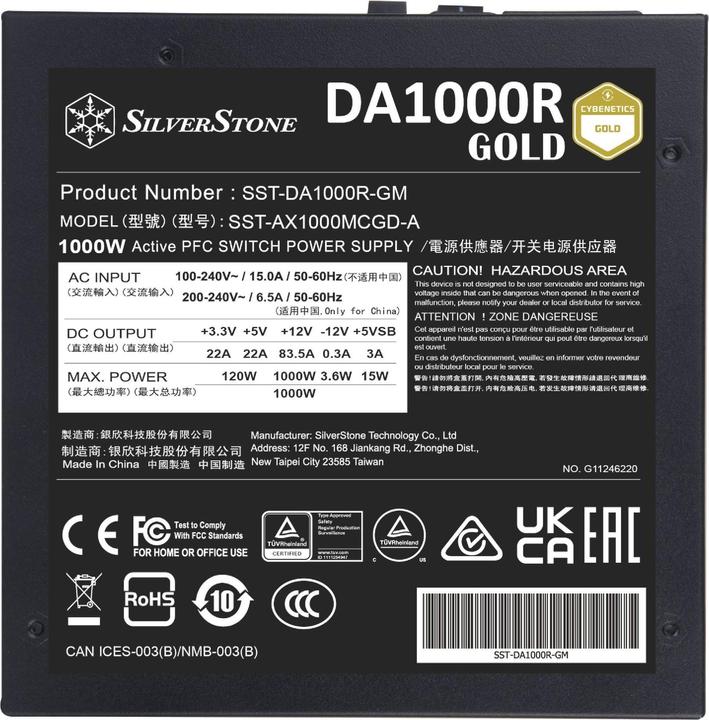 Image du produit Silverstone SilvStone SST-DA1000R-GM 1000W ATX 3.0 SST-DA1000R-GM (1000 W)
