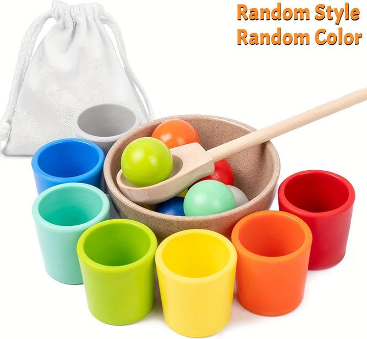 Activity Board Boule arc-en-ciel en bois Couleur Matching Toy, Jouet de jeu de tri, Couleur Matching et