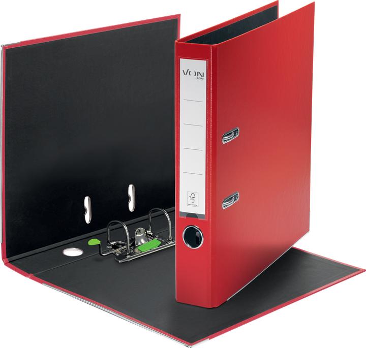 Produktbild von Ordner mit PP/Papier, 5 cm, Rot (A4, 50 mm, 1 Stk.)